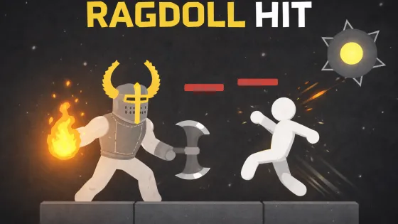Ragdoll Hit main menu and stickman character selection